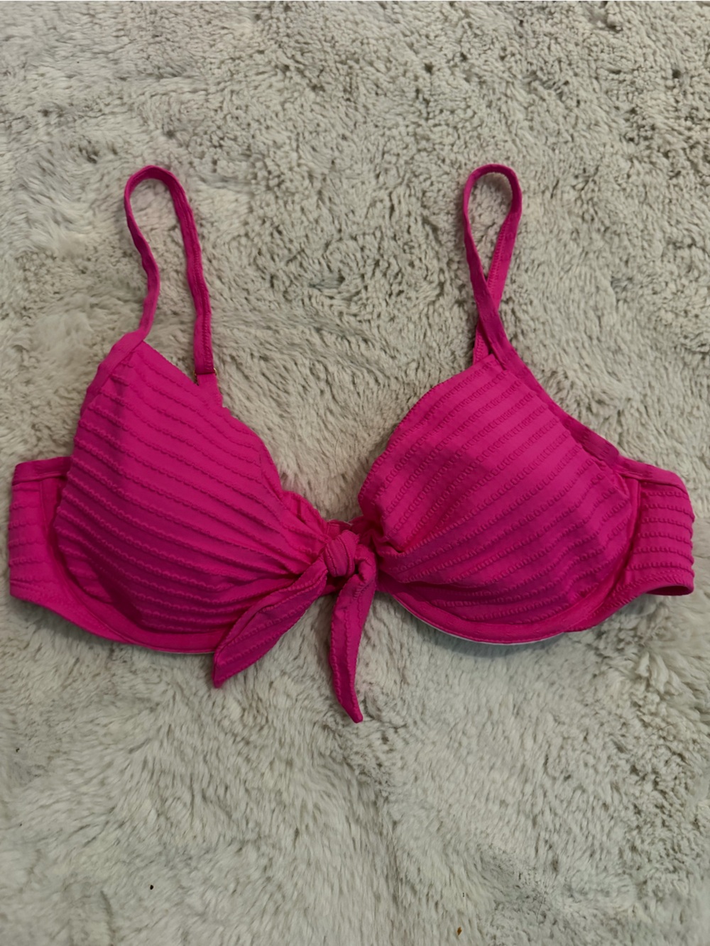Pink Knot Front Bikini Top